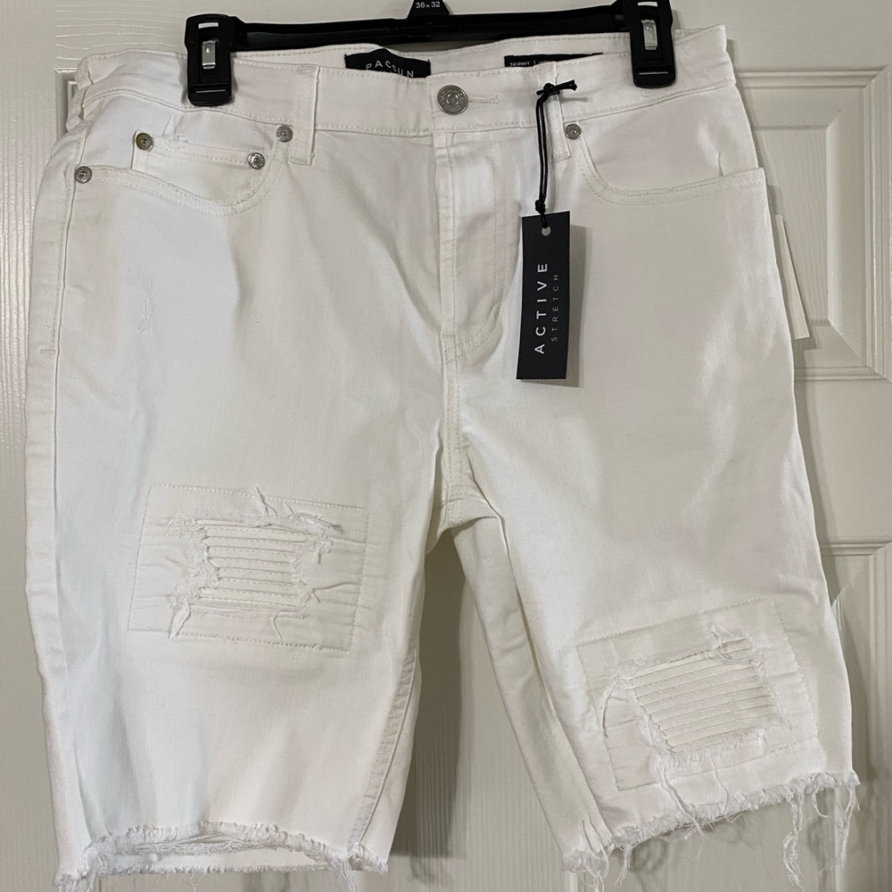 White Jean Shorts